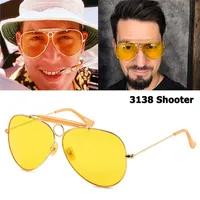 Jackjad Fashion 3138 Shooter Style Vintage Aviation Sunglasses Metal Circle Design Sun Sun Glasse De sol مع Hood 220611