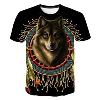 남자 티셔츠 패션 티셔츠 동물 늑대 늑대 인쇄 짧은팔 셔츠 공장 직접 판매 캐주얼 느슨한 자비로운 남성 스트리트웨어