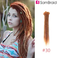 Sambriad 20 Inch Handmade Dreadlocks Hair Extensions Crochet Braid Reggae Synthetic Dreads Braiding 220409