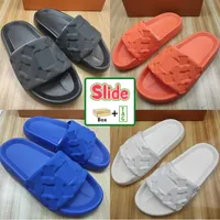 With Box Slippers Waterfront Embossed Mule Rubber Slide Beach Sandals Men Women White Orange Black Green Olive Summer Shoes Sneakers