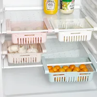 キッチンツールプラスチック格納式冷蔵庫収納ボックス引き出し棚卵フード保存バスケット多機能プルアウトストレージソーティングラックLT0185
