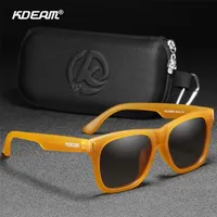 KDEAM Square Polarized Sunglasses Men Multi Color Coating Sunglass All Black Shades Zipper Box Included Cat3 CE 220629