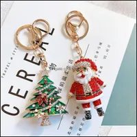 Key Rings Jewelry Christmas Series KeyChain Creative Santa Claus Snowman Car Ring Tree Holiday Gifts Drop Delivery 2021 EQQY2