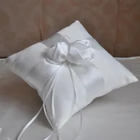 Партийное украшение кольцо подушка подушка с лентами свадебной свадебной церемонии кармана карманная бело