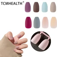 Fake Nails Art Tips Press on False Frosted Matte Coffin Nail Tips Manicure Full Cover Artificial Detachable
