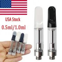 US Warehouse In Stock Th205 Cartridges Atomizers Empty Vape Cartridge Packaging 0.5ml 1.0ml Ceramic Carts Thick Oil Dab Pens Vaporizer Starter Kits For E Cigarettes