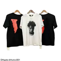 Diseñador Collaboration Vlones Devil V Mens T Shirt Impresión Marca de alta moda HOLE MABENTES HOP HOP HOP MANEVA CORTA BUIO