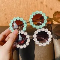 Sunglasses Kids Round Flower Fashion Children Girls Baby Shades Glasses UV400 Outdoor Sun Protection Eyewear Oculos
