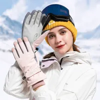 Women's and men's ski gloves thermal mittens with touch screen function warm snow waterproof snowboard mitts