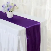Konfeti parlak saten ziyafet düğün masası ipek şerit masa bayrakları parti otel etkinliği dekorasyonu
