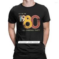T-shirts voor heren gemaakt in 1980 40e verjaardag t-shirt vader kleding vintage t-shirts pure katoenen retro unieke harajuku 3d shirtmen's iMog22