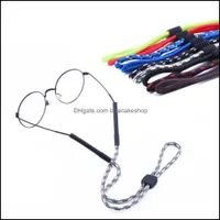 Home Eyewear Regolabile Robusta Eyeglasses Chains Sport Cinturino Cinturino Sunglass Retainer con Tubo End Tubo Eyeglass Cordino Stringa YFA3103 Drop Deli