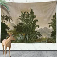 Tapestries Vintage Palm Tree Tapestry Tropical Leaves Wall Hanging Landscape Pattern Bohemian Home Background Living Room DecorTapestries