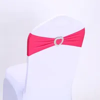 14*35cm Love Heart style Spandex Lycra Chair Covers Sash Bands Party Chairs Decoration Hotel Wedding Birthday Chair Sashes