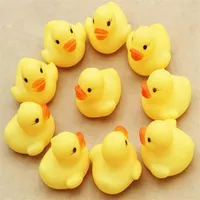 4000pcs / lot pour bébé Bath Water Toy Toys Sounds mini canards en caoutchouc jaune baigner des enfants nage