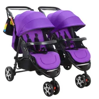 عربات# Twin Stroller تقسيم مضاعفات ثلاثية مزدوجة قابلة للطي Baby 3 في 1 ولدت 2