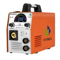 HITBOX LCD Display MIG Welder 110V 220V 180A IGBT Inverter MMA Lift TIG Stick Gas Mix Gases Gasless Flux Cored Wire Solid Core Wire Welding Machine MT2000II