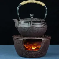 Kleine Gusseisen -Holzkohle -Grillgrill BBQ Tragbare Retro Mini -Tee -Ofen -Heizungsherde -Kerzenhalter -Teekannenbasis 15 8,5 cm 118289a