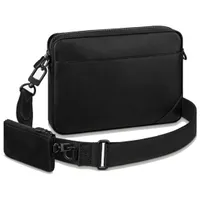 Bolsa de corpo transversal de gravação 3 peças em sacos de grife de luxo Moda cinza preto 2 coloras bolsas mensageiras bolsas para homens