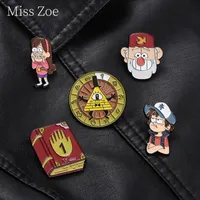 Cartoon Cartoon personnage classique épingles en émail broches Badge Magic Livre Turntable Anime Backpack Day Pin Bijoux Bijoux pour amis AB916