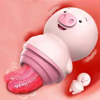 SS11 Massager 장난감 섹스 여성 혀 핥아 진동기 항문 음핵 자극기 젖꼭지 부드러운 귀여운 돼지 자위기 에로틱 기계 sextoys