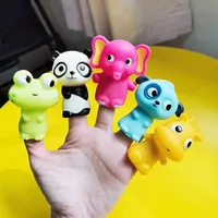Pudcoco Finger Puppet Toys Animais Bonecos fofos acessórios de adereços educacionais realistas para meninos e meninas 220531