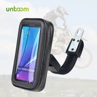 Untoom Motorcycle Phone Holder Moto Rear View Mirror Handlebar Stand Mount Scooter Motorbike Waterproof Bag Support Cell 220620
