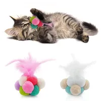 Cat Toys HEYPET Pet Kitten Toy Rolling Scratching Ball Funny Play Dolls Tumbler Feather Bell