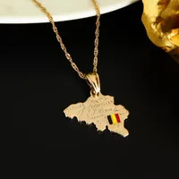 Pendant Halskette Belgien Kartenkette Kingdom der Nationalflagge Charme Juwelchpendant