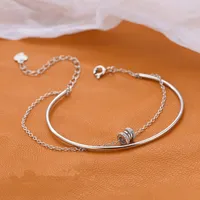 Bracelets de charme couleur argent double couche zircon géométrique Braceletbangle pour femmes bijoux de mariage élégant pulseras sl080charm ra