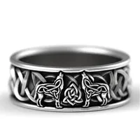 Rings for Men Wolf Animal Ring Gothic Accessories Stainless Steel Jewelry Mens Jewellery