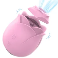 Hochwertiger Rosenblumen -Sauger Vibrator 2 in 1 Saugen wasserdichte Klitoristen Sexspielzeug