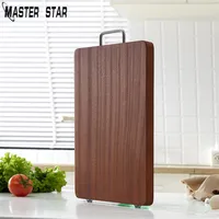 Master Star Black Walnut Wooden Chopping Board Kitchen Blocks Nature Nature Wood Tut Board مع مقبض T200111272W
