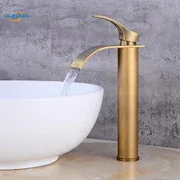Baignier Baignet Fauce en laiton Antique Bronze Finise Faucet Sink Mixer Vanity Water Water Bathroom robinets 233T