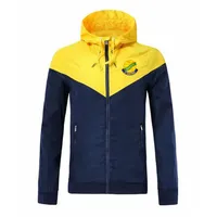 2020 Gabon 국가 대표팀 성인 후드 윈드 브레이커 재킷 겨울 방풍 지퍼 퀵 드라이 스포츠 후드 축구 재킷 JA300C