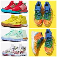 Fashion Mens Kyrie Shoes TV PE Boots Shoes 5 For Cheap 20th Anniversary Sponge x Irving 5s V Five Boots Sports Sneakers340b