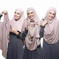 SCARPE RUNMEIFA 2022 Donne semplici istantanee in cotone sciarpa testa hijab avvolgono scialli a colori solidi foulard femme musulmano hijabsscarves
