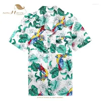 Мужские повседневные рубашки Toucan цветочный принт мужская рубашка ST124 Paradise Bird с коротким рукавом пальмовые пружины пуговица Camiseta Hombremen's Dway22