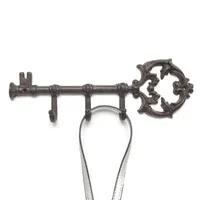 Hooks Rails Wall Monted Key Holder Vintage met 3 rustieke gietijzeren schroeven en Anchorshooks -treinschokken