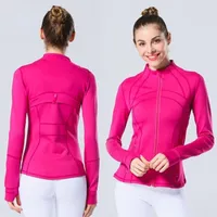 LU-088 2022 Yoga Jacke Frauen Define Workout Sport Coat Fitness Jacke Sport schnell trockener Aktivkleidung Top Solid Rei￟verschluss Sweatshirt Sportwear Hot Sell Sell Sell verkaufen