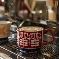 Muggar 300 ml japanska retro keramiska hängande öronkopp kan staplas kreativt kontor kaffe mugg par frukost mjölk spannmål cupsmugs