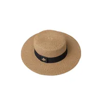 Соломенная шляпа Дамы Bee Bow Share Breim Hats Летнее Вырубка Солнцезащитный крем Солнцезащитная Европейская и американская ретро досуг All-Match Top