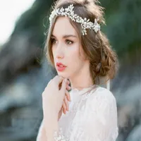 2019 Fashion Silver Pearl Bridal Hair Jewelry Jewelry Wedding Compleblections Crystal Women Cheap Headpiece244f