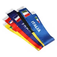DHL Banner Flags 2022 Qatar World Cup Scarf 15x135cm Worlds Cups Fan Supplies Printed Tassel Satin Hand Scarf Wholesale