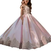 Hurtownie 2022 Nowy W magazynie Kwiat Dziewczyna Sukienki Korant Suknie Suknie Ball Wedding Party Dzieci Wieczór Princess Communion Dress