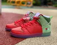 Marka Ayakkabıları Skatebord SB Dunks Yüksek Spor ayakkabı çilek Renkli Kırmızı Üst Yeşil Kıllı Süet Deri Üst Kauçuk Dış Tablo Spor Modaya uygun stil