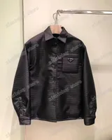 Xinxinbuy designer Jackets Men Women Women Jacquard Fabric Triangle Label Paris Lapel Neck Black S-XL