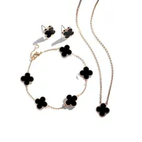 Collar de pulsera de moda colgante de cuatro hojas Clover Set de suerte Wedding Women Women Jewelry Jewely Luxury