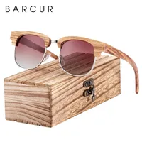 BARCUR Wood Gradient glass Women's Sunglasses Wooden Box free UV400 Protection Polarized DS feminino 220514
