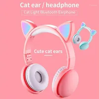 Cute LED Cat Ear Noise Cancelling Headphones Bluetooth 5 0 Foldable Gamer Music Headset With Microphones For Kids Girl Gifts1238S